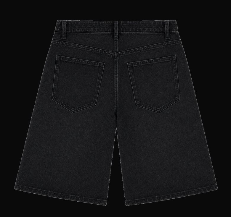 Black Fade jort — back